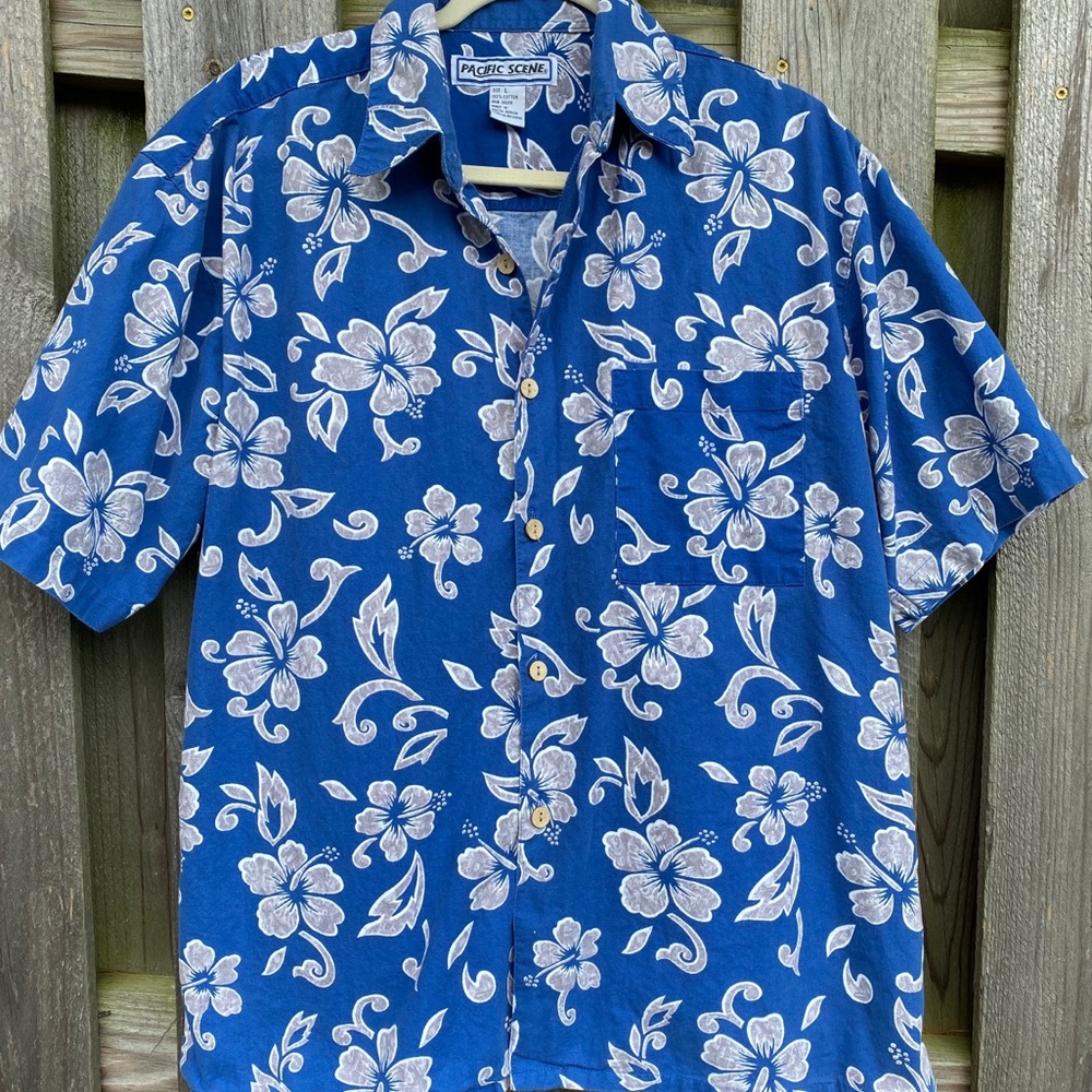 100% cotton Hawaiian shirt Blue floral from South Afri…